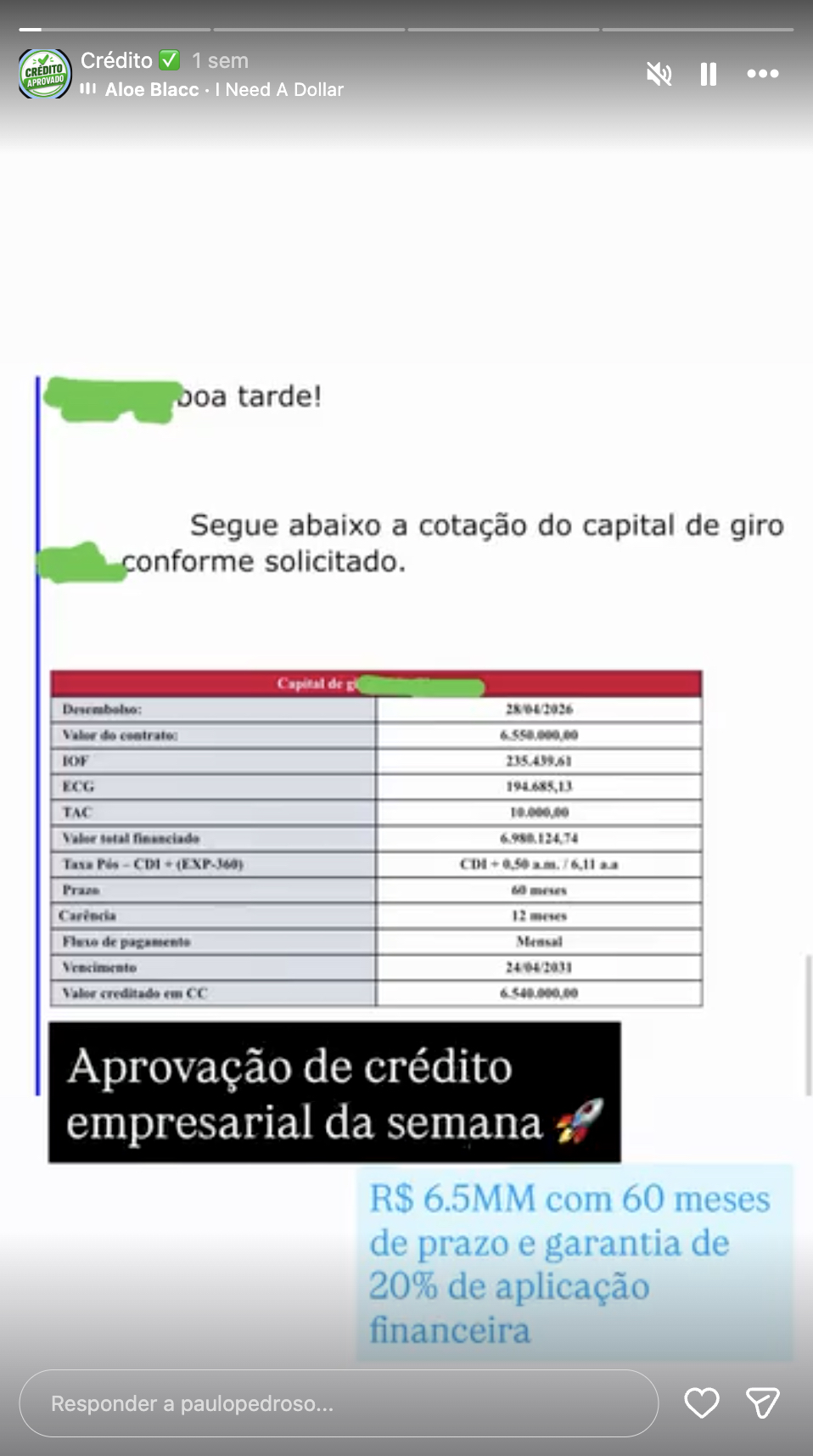 Aprovação de crédito — depoimento 4