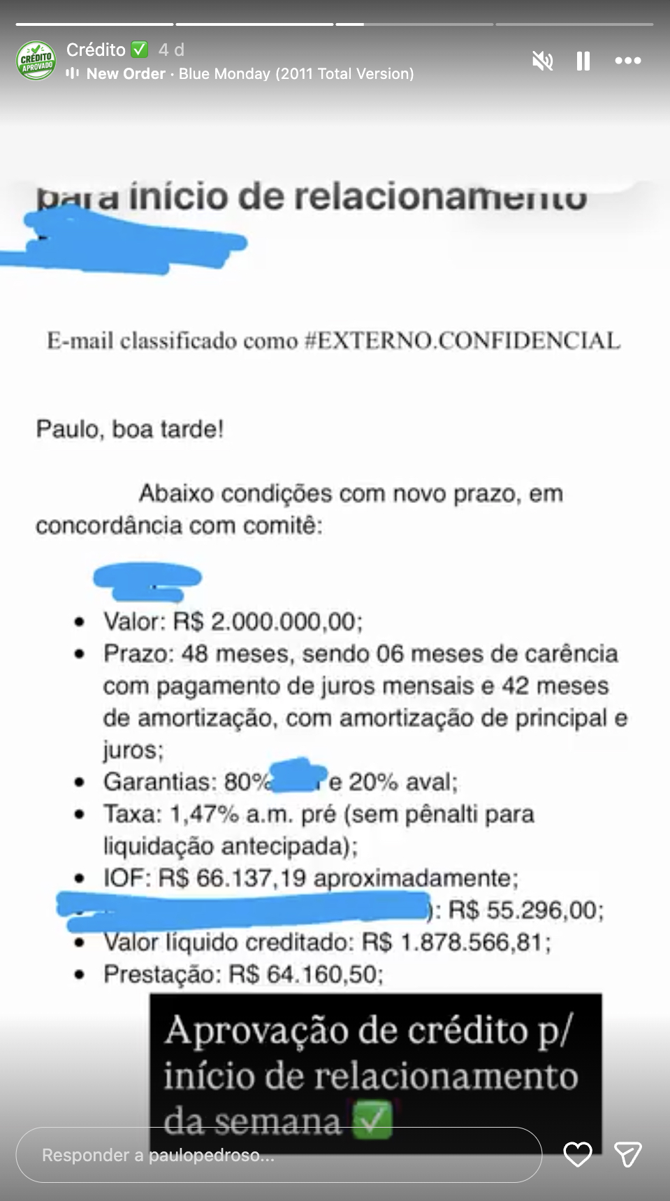 Aprovação de crédito — depoimento 2