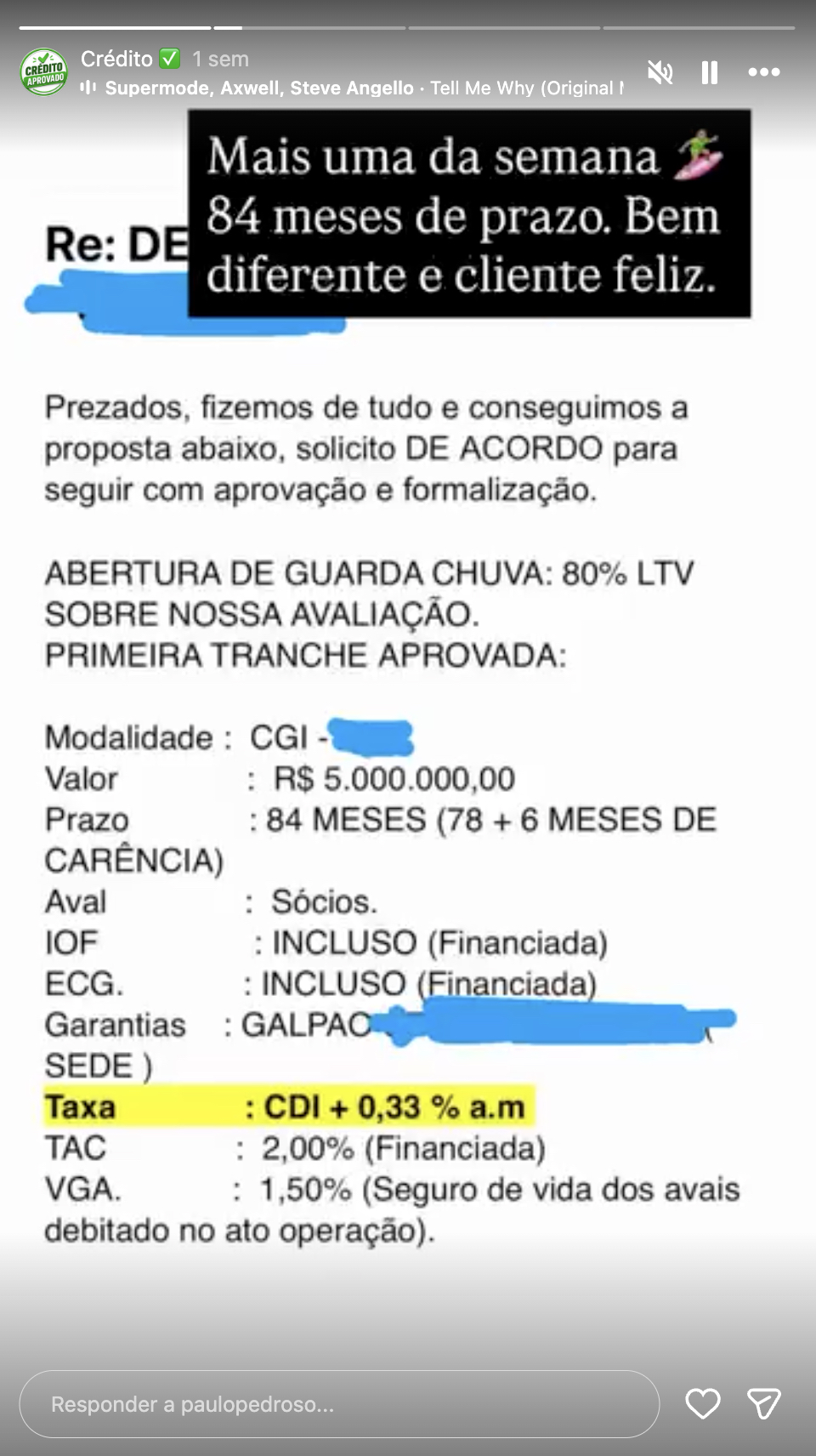 Aprovação de crédito — depoimento 3